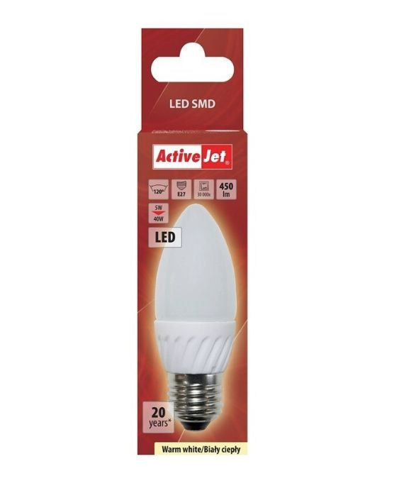 Bec LED SMD E27 5W lumina calda 30000 ore, ActiveJet - imagine 3